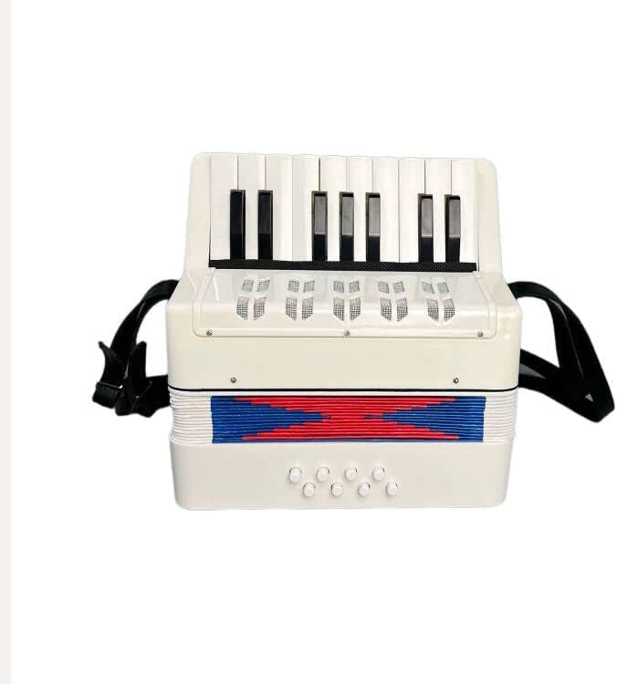 BORIYAM Accordion 17 Keys 8 Bass,for Adult Beginners，Accordion Instrument ，Instrument (White) - Image 4